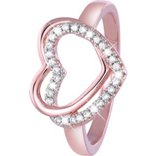 👉 Eve roseplated ring dubbel hart met zirkonia