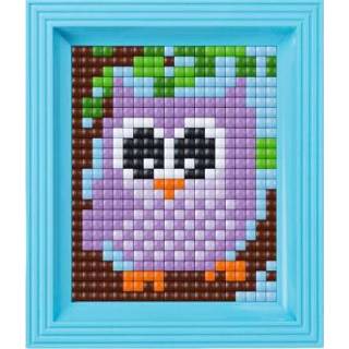 👉 XL GeenKleur Pixelhobby Uil 10x12 cm 8718468912071