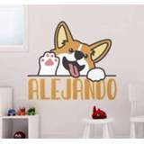 👉 Muursticker nederlands Muurstickers tekeningen Anime corgi zwaaien