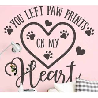 👉 Muursticker nederlands Muurstickers huisdieren Pootafdrukken in mijn hart
