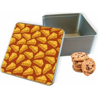 👉 Koektrommel zwart vierkant cheesy woon accessoires - Bewaarblik 20x20x10 cm 8720329635494