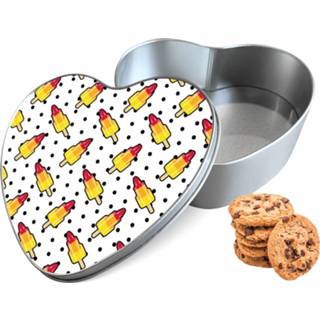 👉 Koektrommel wit aluminium hart Raketjes II woon accessoires - Bewaarblik 14x15x5 cm 8720329635555