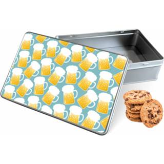 👉 Koektrommel wit rechthoek bierpullen woon accessoires - Bewaarblik 20x13x5 cm 8720329635692