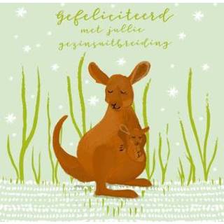 👉 Paperclip lief Geboorte kaart | Kangaroe