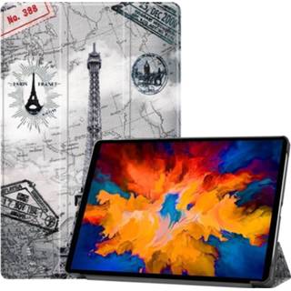 👉 Kunstleer eiffeltoren stand flip hoes meerdere kleuren 3-Vouw sleepcover - Lenovo Tab P11 Pro 8720572141704