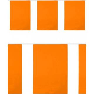👉 Vlaggenlijn oranje active rechthoek - 10 meter | Brandvertragend 7435127529531