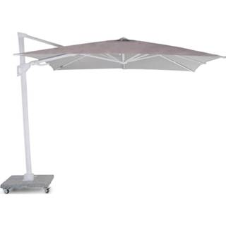 👉 Parasol wit grijs aluminium zweef parasols grijs-antraciet Santika Belize Deluxe 300x300 white frame/ grey fabric 7423600258252