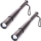 👉 Zaklamp Set van 2x stuks tactical zaklampen LED extreem fel met 5 zoomstanden