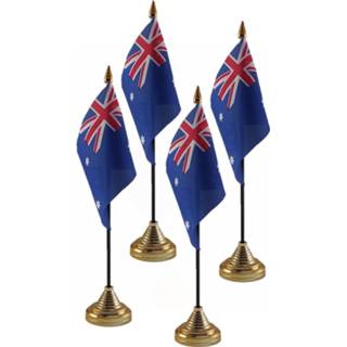 👉 Tafelvlag 4x stuks australie tafelvlaggetje 10 x 15 cm met standaard