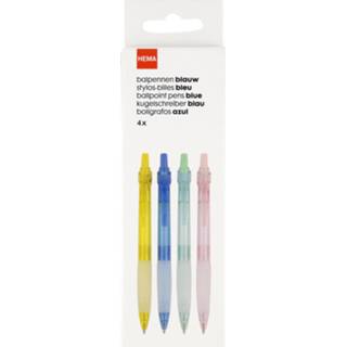 👉 Balpen blauw HEMA Balpennen - 4 Stuks 8716618637133