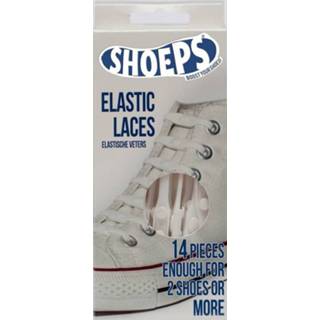 👉 Elastische veter wit One Size 14x stuks Shoeps veters - Sneakers/gympen/sportschoenen elastieken 8720147197174