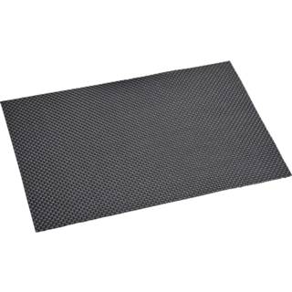 👉 Placemat zwart One Size 6x Rechthoekige placemats geweven 29 x 43 cm - Placemats/onderleggers Keukenbenodigdheden Tafeldecoratie 8720276467988