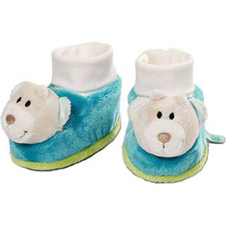 👉 Babyschoenen blauw pluche junior baby's Nici Beer 0 12 maanden blauw/crème 4012390369472
