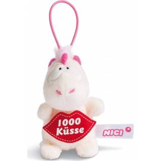 Wit polyester junior Nici knuffelhanger Kusje 8 cm 4012390449846