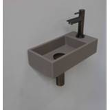 👉 Fonteinset zwart quartz beton rechthoek versus rechts INK 36x18x9 cm Met Kraangat Metal Black 8718835106065