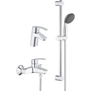 👉 Badkraan chroom start Kranen Set Grohe 3 in 1 Wastafelkraan Doucheset 4005176412554