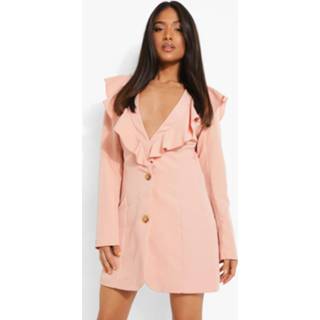 Petite Blazer Jurk Met Ruches, Rose