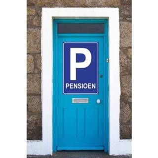 👉 Poster blauw One Size Pensioen feest versiering - verkeersbord P 84 x 59 cm VUT / pensioenfeest decoratie 8720147720952