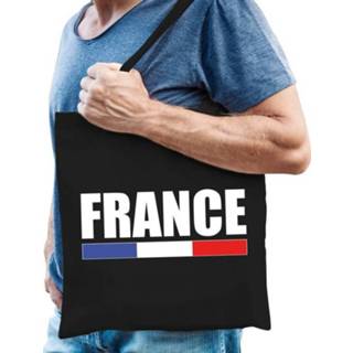 👉 Cadeautas zwart One Size Katoenen Frankrijk supporter tasje France - 10 liter Franse 8720147325041