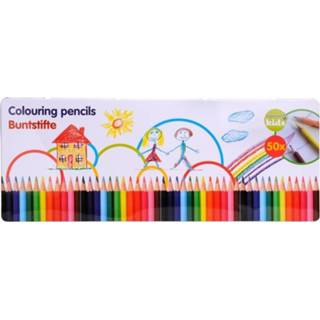 👉 Kleurpotlood blik One Size meerkleurig 50x Kleurpotloden in 8719538627956