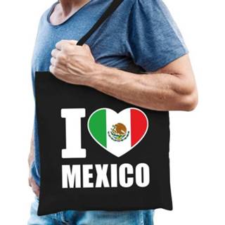 👉 Cadeautas zwart One Size Katoenen Mexicaans tasjeI love Mexico - 10 liter Mexicaanse landen 8720147324587