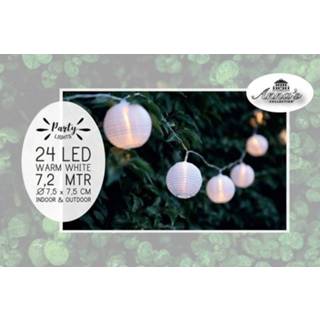 👉 Lichtsnoer witte One Size wit Buiten feestverlichting lampionnen lantaarns 7,2 m - Binnen/buiten verlichting LED lampjes 8720147221145