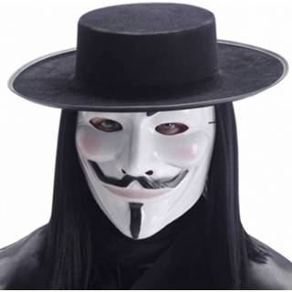 👉 Witte volwassenen Anonymous masker luxe kwaliteit