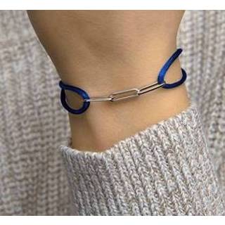👉 Gevlochten armband zilveren active blauw met Schakels