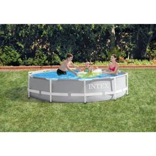 👉 Zwembad grijs Intex Prism Frame Pool Set - zwembaden ø 305 cm Rond 6941057414263