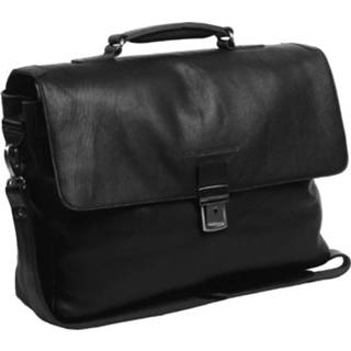 👉 Laptoptas zwart leer polyester Clusief MacBook mannen schoudertas effen Chesterfield Leren Aktetas 15.6 inch Iowa 8719241063577