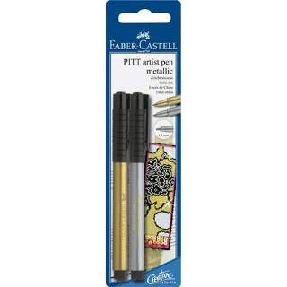 👉 Tekenstift goud zilver Faber-Castell Pitt Artist Pen blister met en 4005401673965