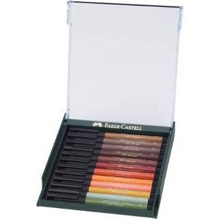 👉 Tekenstift Faber-Castell Pitt Artist Pen Brush set 12 stuks Earth Tones 4005402674220