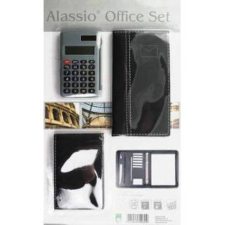 👉 Organizer zwart kunstleer Office Set Alassio A4 Incl. Ringmechaniek, Notablok, 4021068300600
