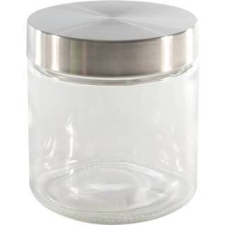 Bewaarpot glas RVS Voorraadpot/bewaarpot 750 ml met deksel