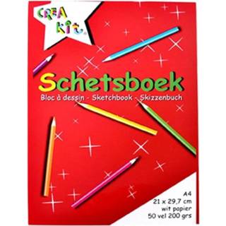 👉 Schetsboek papier One Size wit Pakket van 2x stuks A4 - 50 vellen Tekenboeken 8720276124263