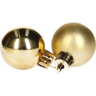 👉 Kerstbal plastic goud One Size mini kerstballen 12 stuks 3 cm 8718758823261