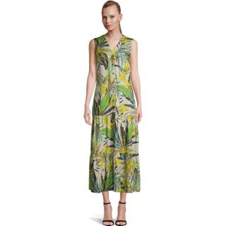👉 Maxi dres vrouwen groen dress palm print