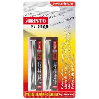 👉 Potloodstift Potloodstiftjes Aristo HI-Polymer 2B 0,5 mm blister 2x koker a 12 stuks 9003182001439