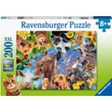 👉 Puzzel Ravensburger 200 stukjes vrolijke boerderijdieren 4005556129027