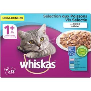 👉 Whiskas Selectie Vis Gelei - Kattenvoer - Zalm - Tonijn - Gelei - 12x100 gram