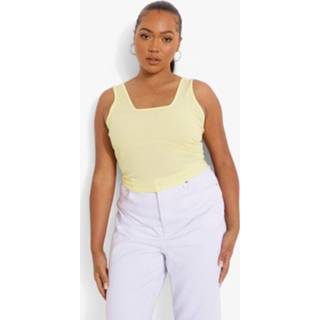 👉 Plus Hemd Met Geribbelde Buste, Lemon