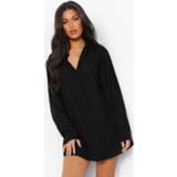 👉 Oversized Linnen Look Strand Blouse, Black