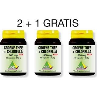 👉 Groene thee pillen capsules SNP chlore 500mg 2+1 8718591425264