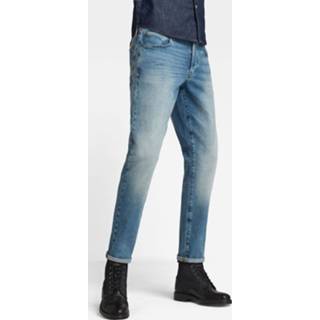 👉 Spijkerbroek male blauw Straight Tapered Aged Jeans