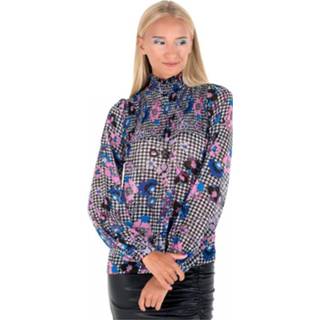 👉 Blous XS vrouwen zwart Blouse en mousseline imprimée 7618584946381