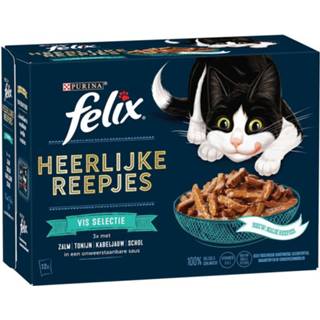 👉 Kattenvoer Felix Heerlijke reepjes - Vis Saus 12x80 gram 7613038045757