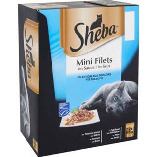 👉 Kattenvoer Sheba Mini Filets Multipack - Zalm Saus 85 gram 3065890108523