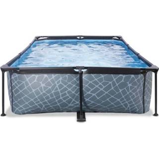 👉 Zwembad grijs Exit Stone Frame Pool - Zwembaden 300x200x65cm Rechthoekig 8720088262115