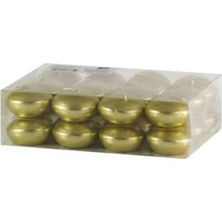 👉 Kaars goudkleurige gouden One Size goud 24x drijfkaarsen 4,5 cm 4 branduren - Geurloze kaarsen Woondecoraties 8720147663280