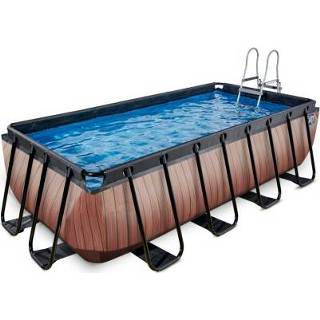 👉 Zwembad bruin Exit Timber Frame Pool - Zwembaden 400x200x100cm Rechthoekig 8719743254213